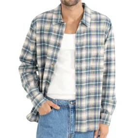 UV Protective Fabric Rhythm Sur Long Sleeve Flannel Shirt - Natural