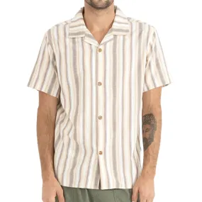 Rhythm Vacation Stripe Shirt - Tobacco Thermoregulating Fabric