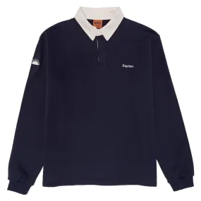 Fashion-Forward First Date Rhythm Vintage Rugby Long Sleeve Polo Shirt - Indigo