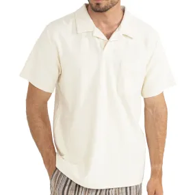 Anti-static Fitted Design Rhythm Vintage Terry Polo Shirt - Natural 2025
