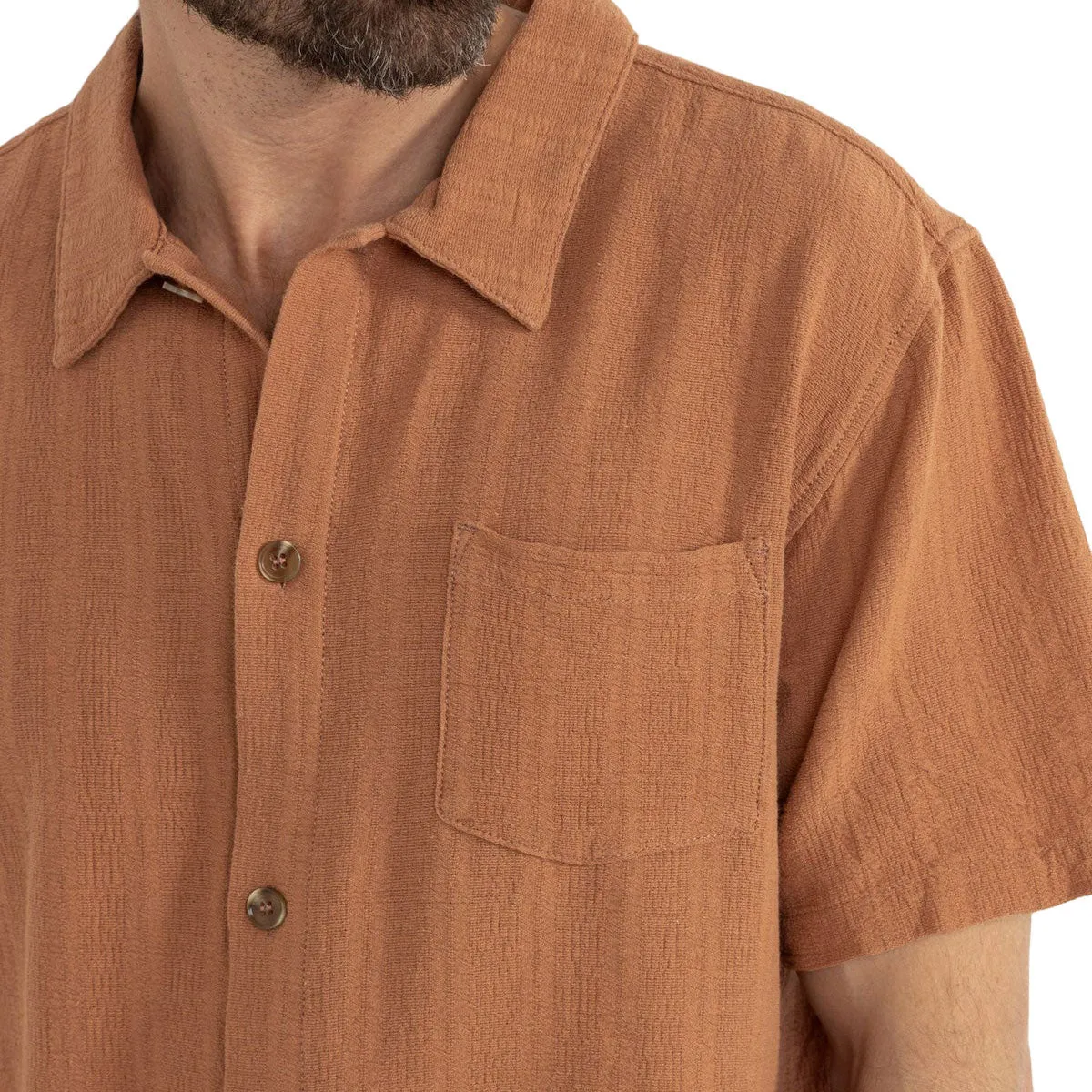Rhythm Willow Shirt - Tobacco Zip Front