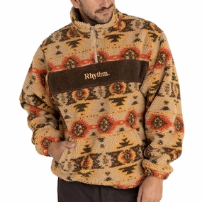 Rhythm High Noon Quarter Zip Sweatshirt - Tan wrinkle free Resort Wear