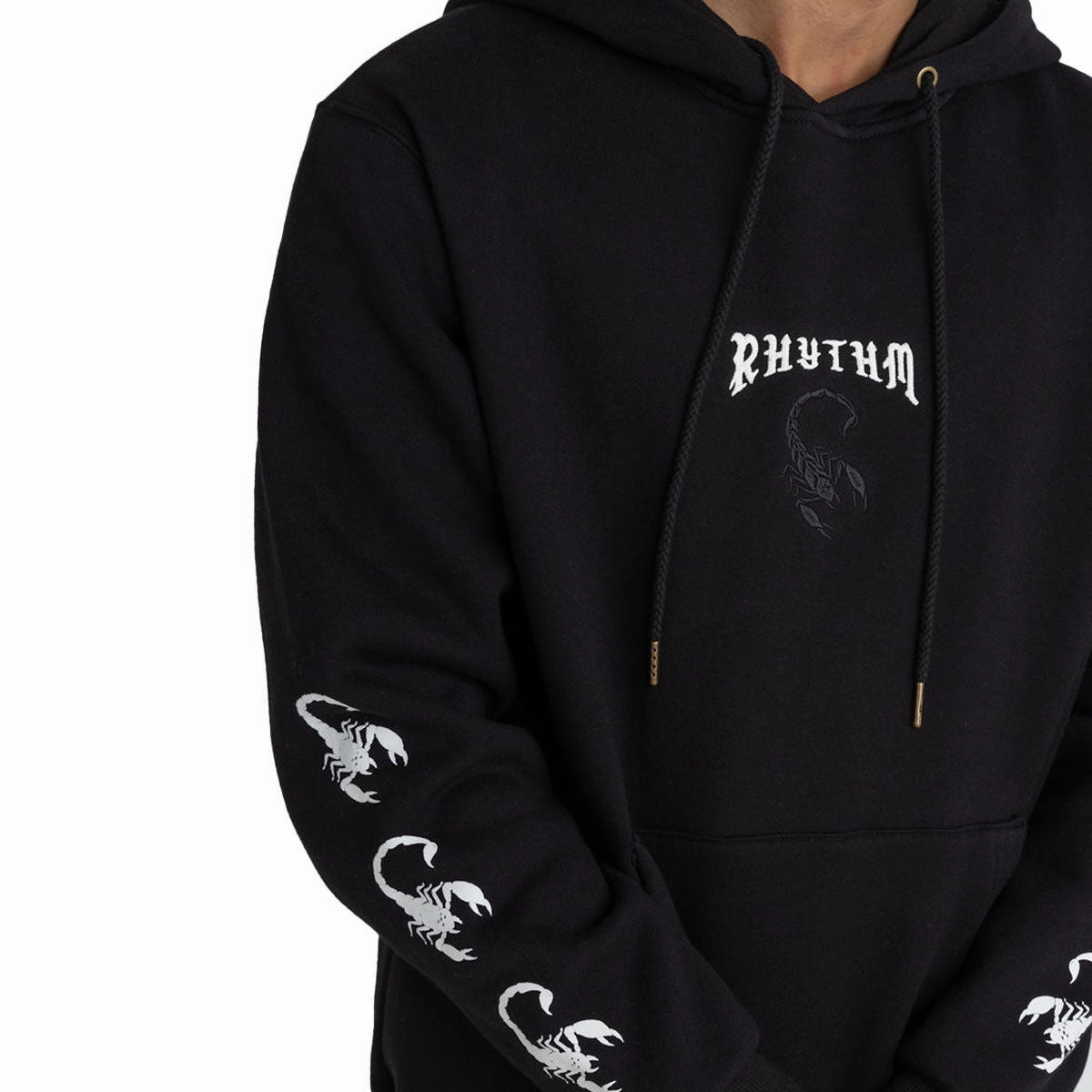 Rhythm Scorpion Heavyweight Fleece Hoodie - Black High-Quality Fabric