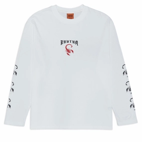Rhythm Scorpion Vintage Long Sleeve T-Shirt - Vintage White Classic Comfort Style Travel Wear