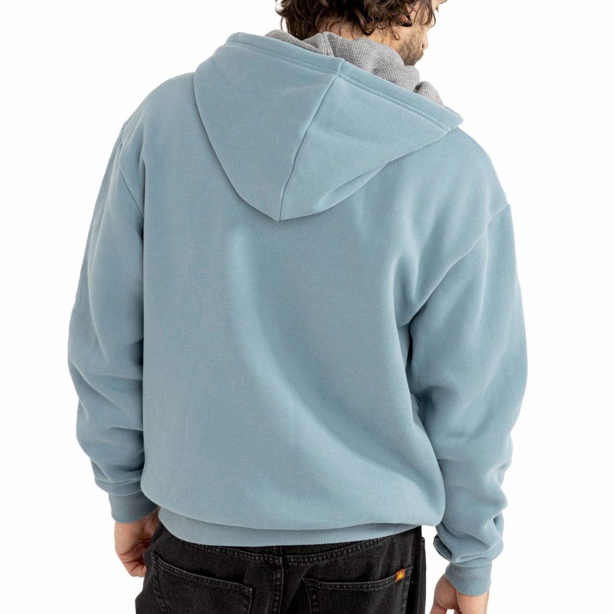 Rhythm Thermal Fleece Zip Up Hoodie - Slate Contrast Stitching