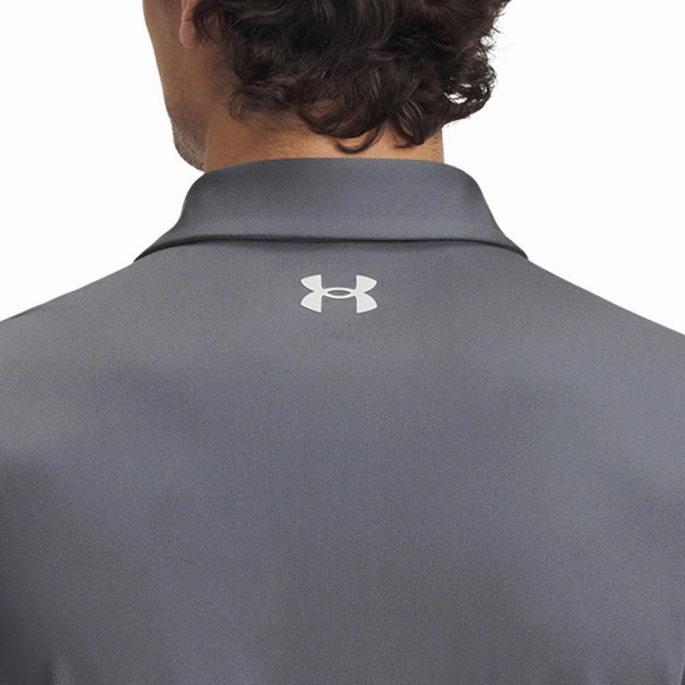 Under Armour Playoff 3.0 Stripe Polo Shirt - Castlerock/Fire/Summit White Wool combination Chilly Weather Style