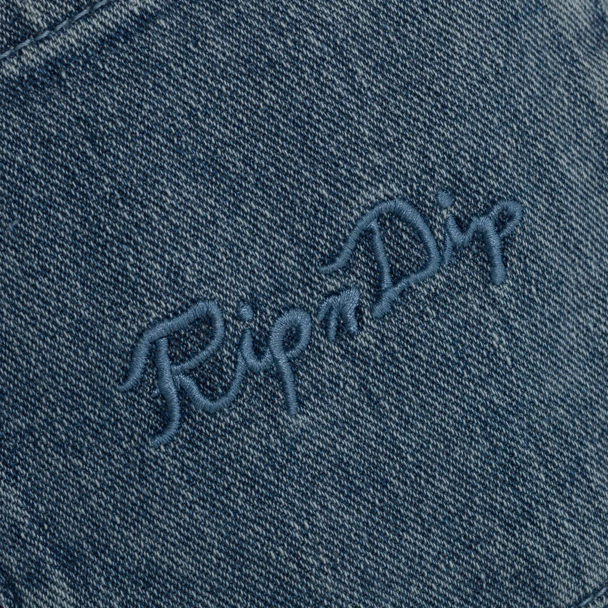 RIPNDIP Cosmic Nerm Denim Shorts - Medium Wash Recycled Elastic Trim neon colors