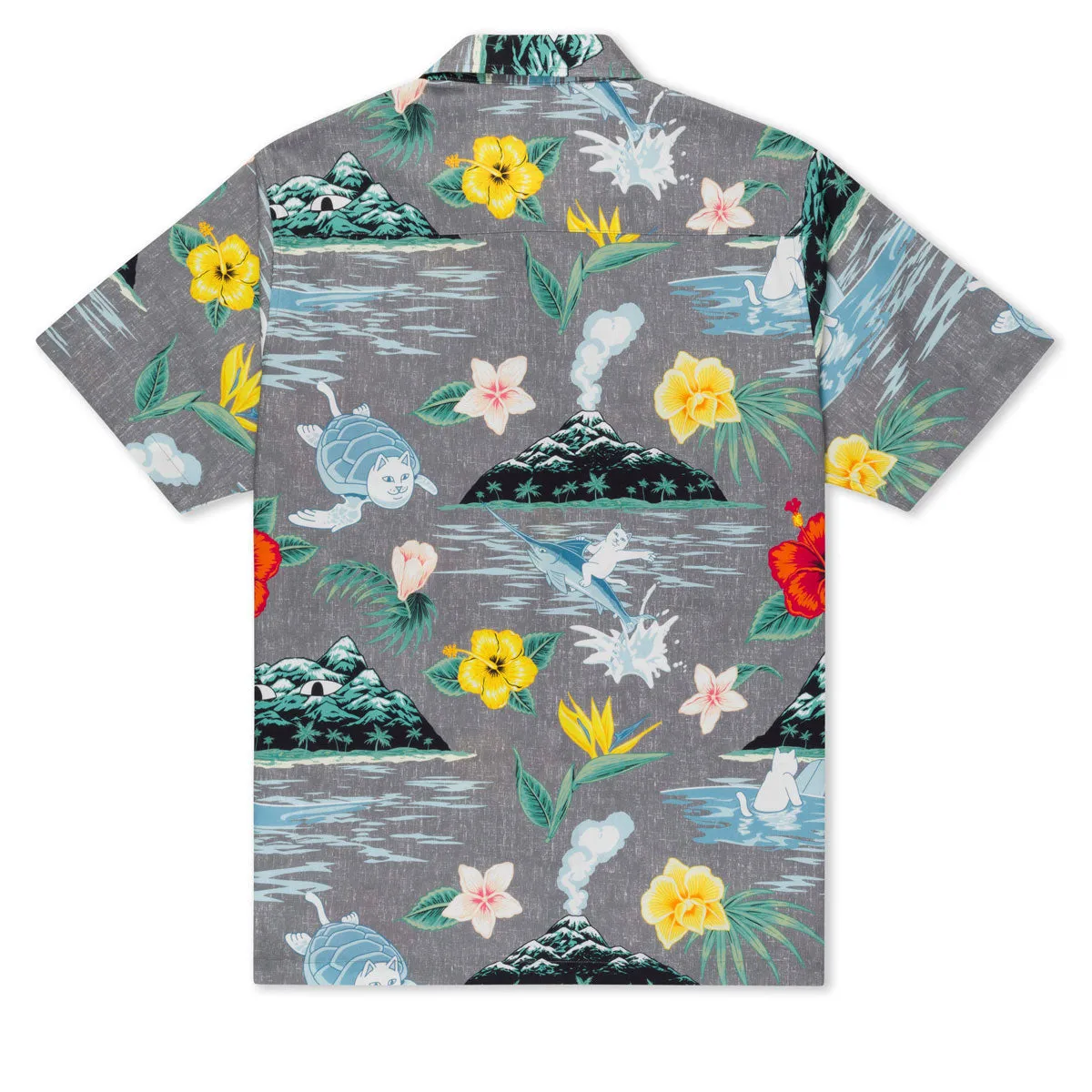 Weekend Adventure Chic Look RIPNDIP Islanders Button Up Shirt - Charcoal