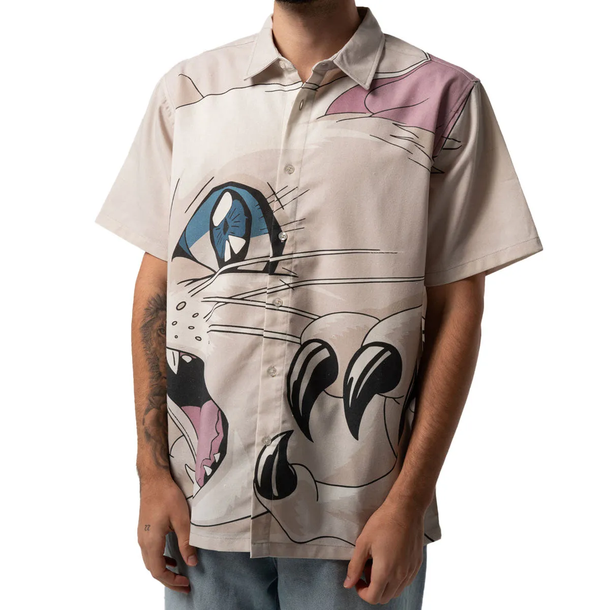 RIPNDIP Metal Claw Button Up Shirt - Bone All-Weather Ready