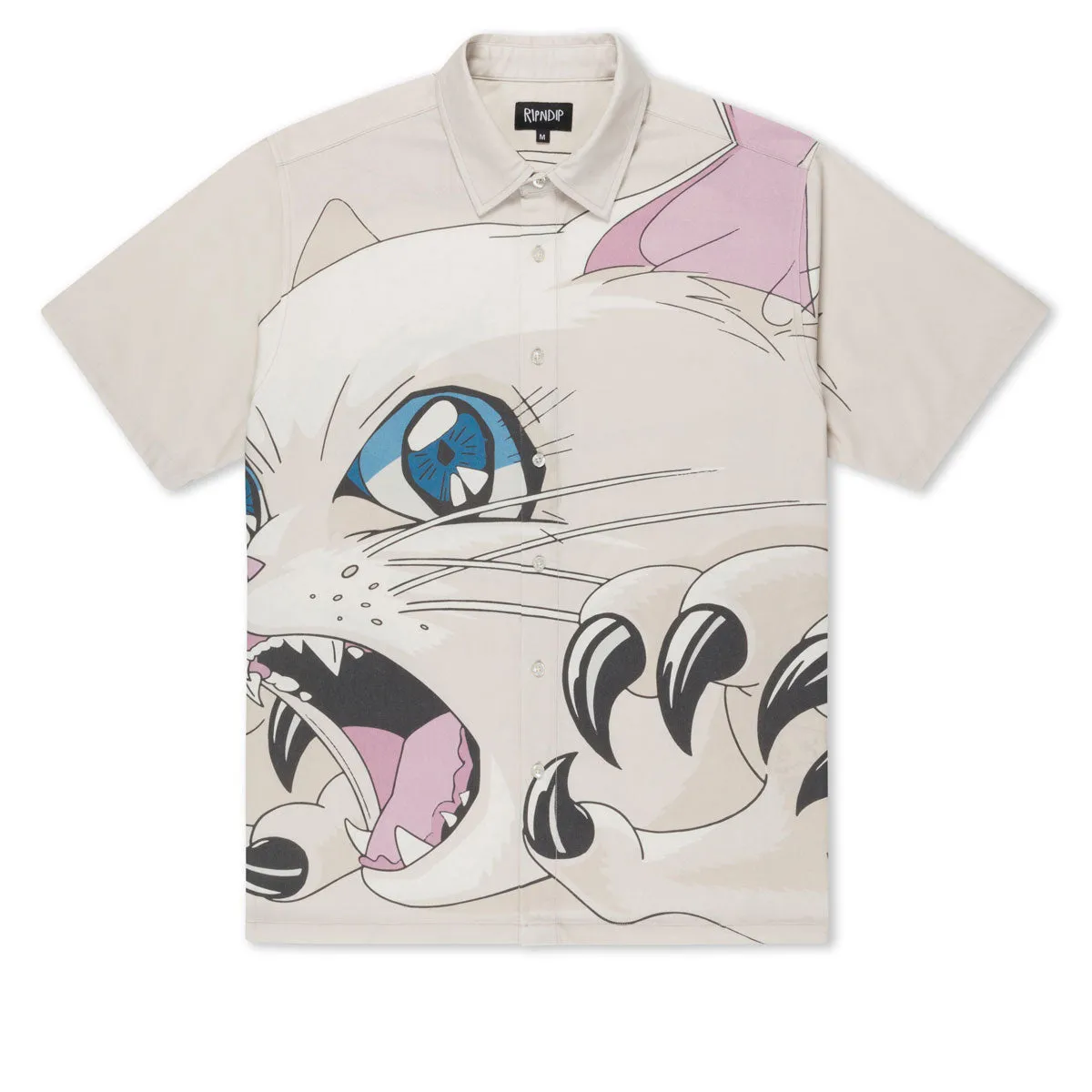 RIPNDIP Metal Claw Button Up Shirt - Bone Work From Home