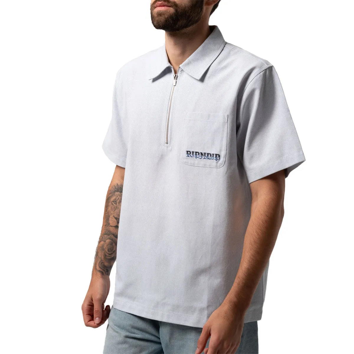 Essential Wardrobe RIPNDIP Rich Spirit Quarter Zip Shirt - Light Blue