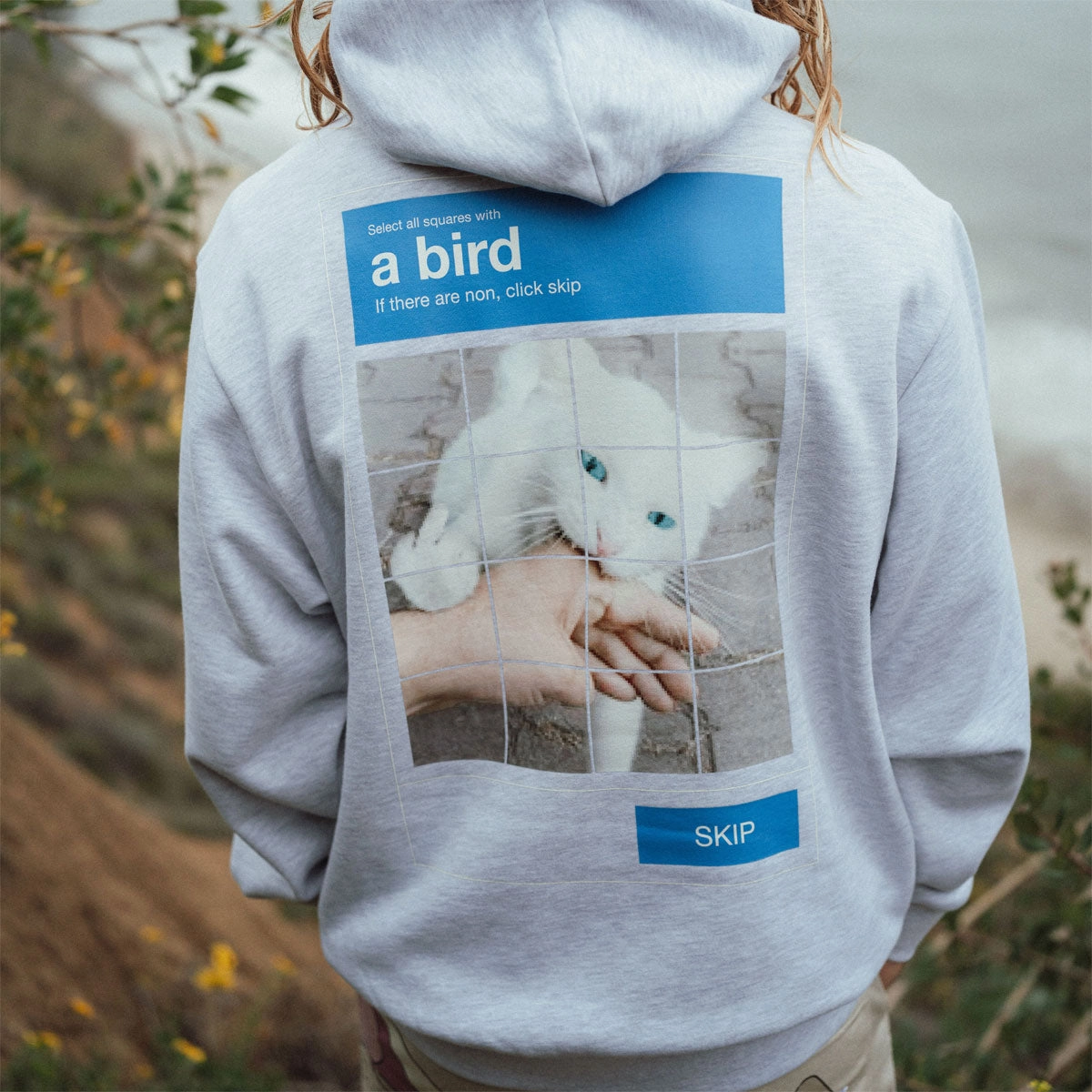 Heat Transfer Graphics Laser Cut Details RIPNDIP A Bird Hoodie - Ash Heather