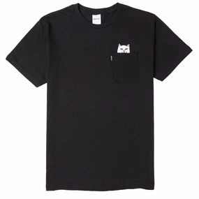 RIPNDIP Lord Nermal Pocket T-Shirt - Black Contrast Inner Binding Stylish and Easygoing