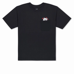 Casual Wear RIPNDIP Nermal Loves Pocket T-Shirt - Charcoal Heather