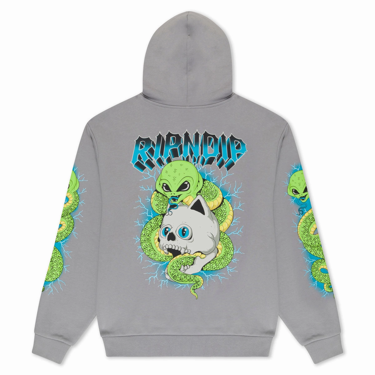 RIPNDIP Skull And Bones Hoodie - Charcoal Removable Hood