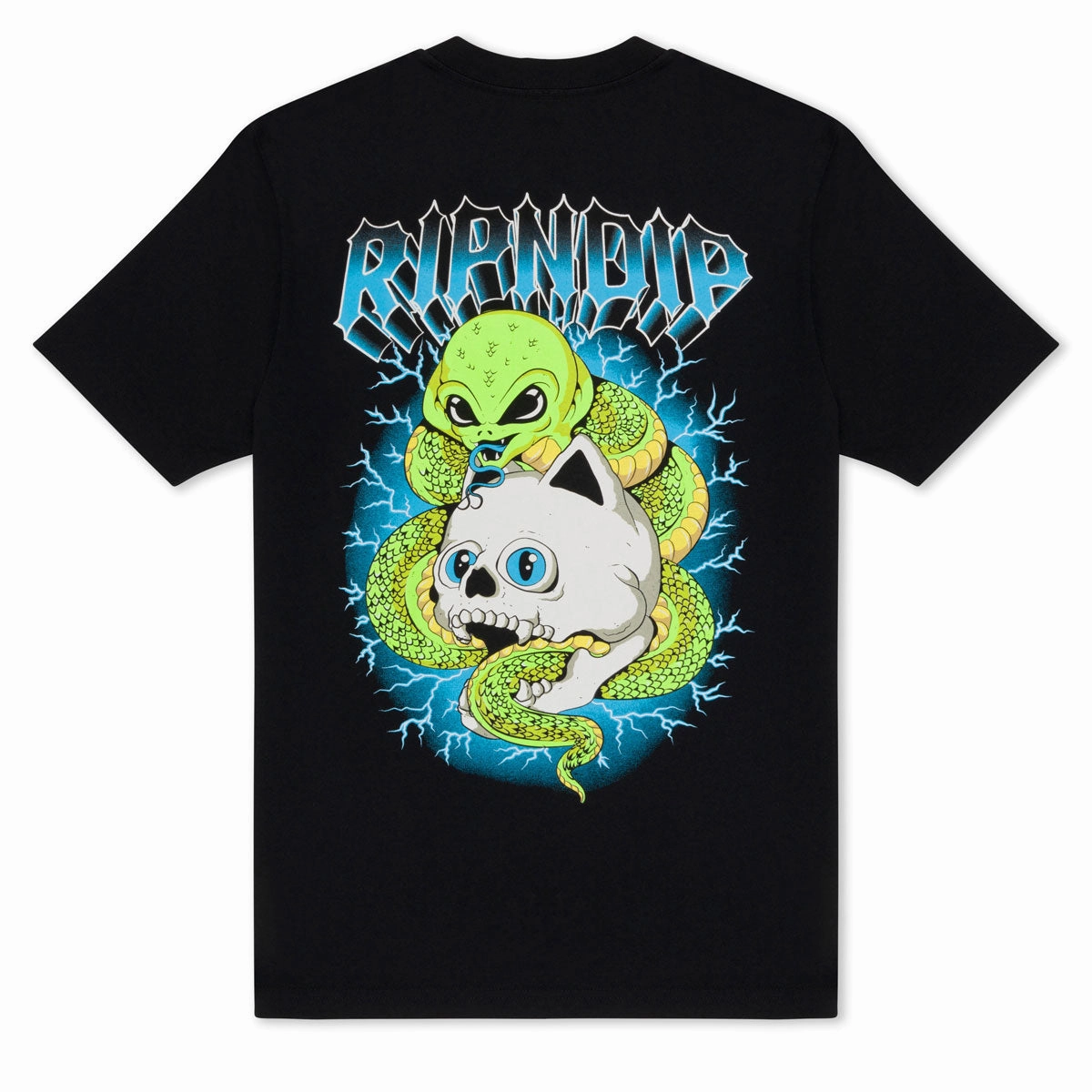 Drop Shoulder Design proper length RIPNDIP Skull And Bones T-Shirt - Black