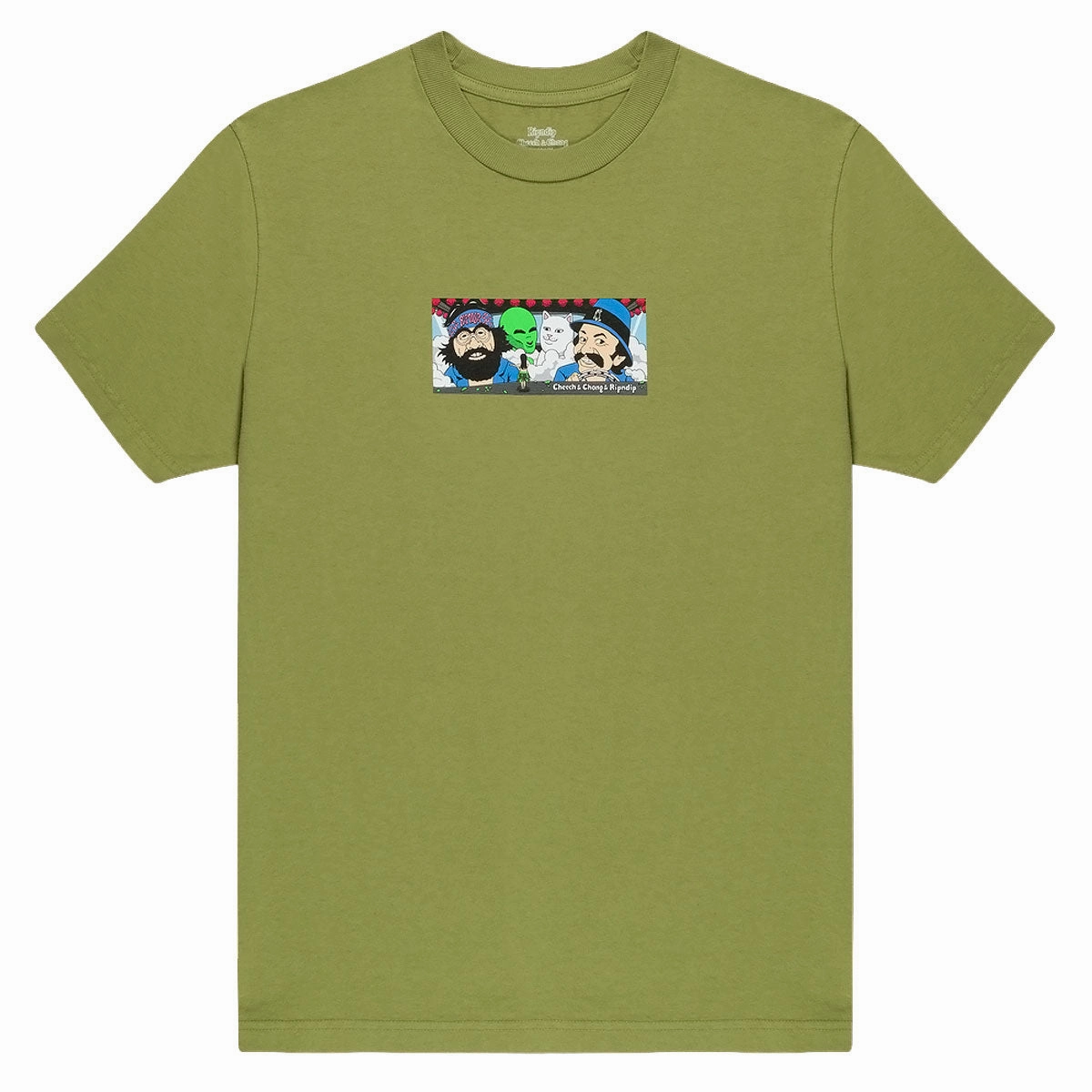 Cozy Look Wear Flexible Collar RIPNDIP x Cheech & Chong Riders T-Shirt - Light Forest