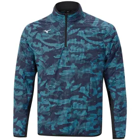 Mizuno Winter Stretch 1/4 Zip Jacket - Ocean Blue Travel Wardrobe