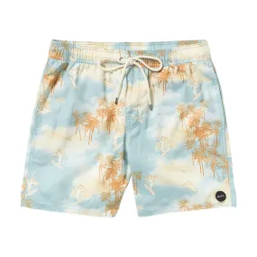 slim cut RVCA Perry Elastic 17 Boardshorts - Sky Blue