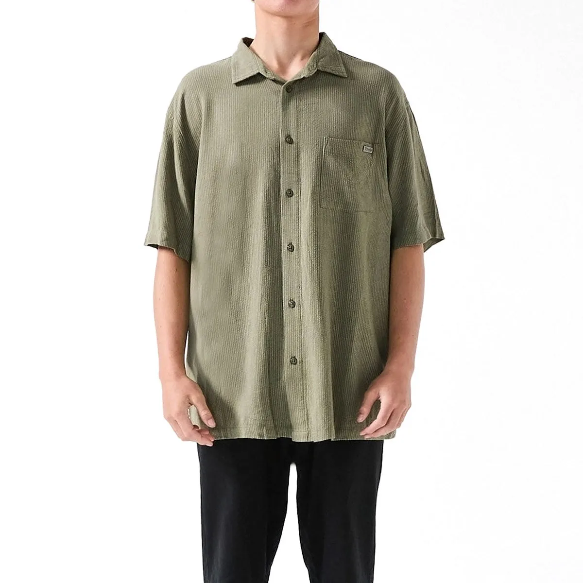 Rivvia Projects Shirt - Olive Adjustable Cuff Closure Petite Cut