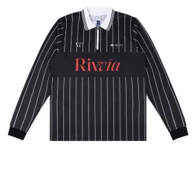 Seasonal Trend Rivvia Team VV Long Sleeve Polo Shirt - Black/White