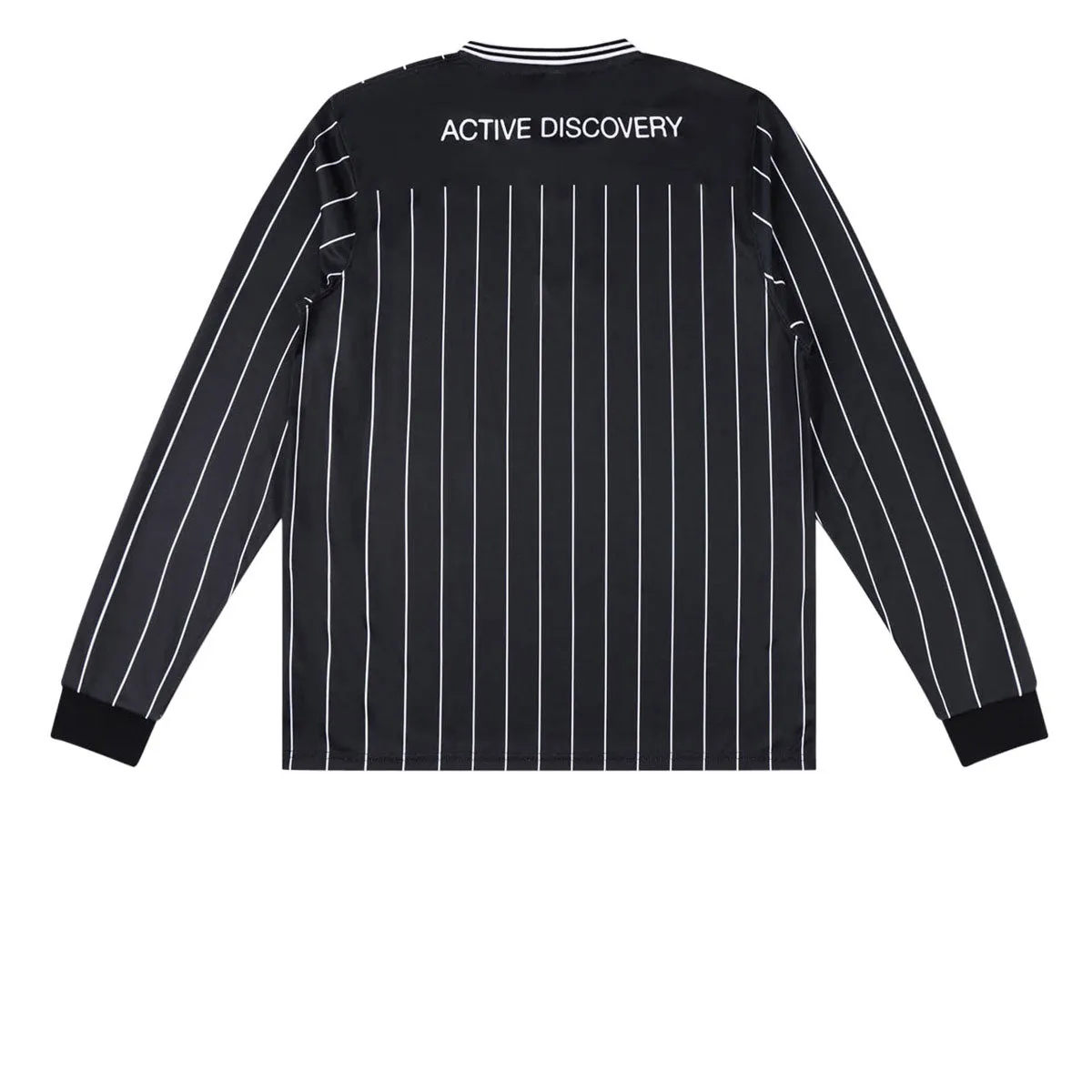 Plus Size Fit Rivvia Team VV Long Sleeve Polo Shirt - Black/White