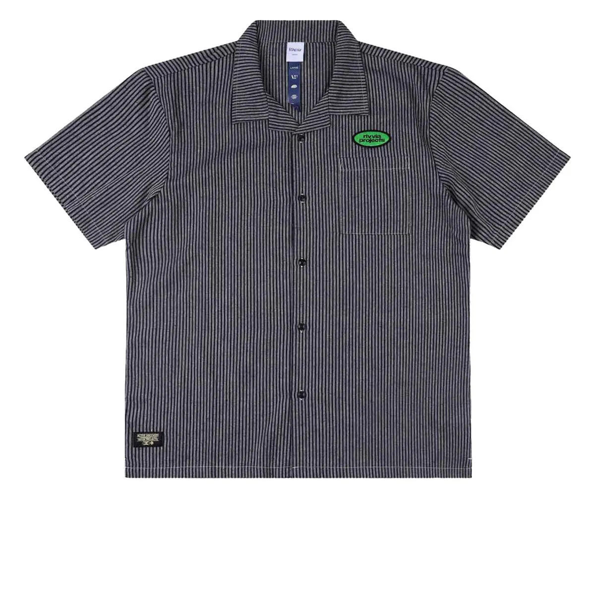 Year-Round Wear Relaxed Vibe Rivvia VV Service Shirt - Navy/White