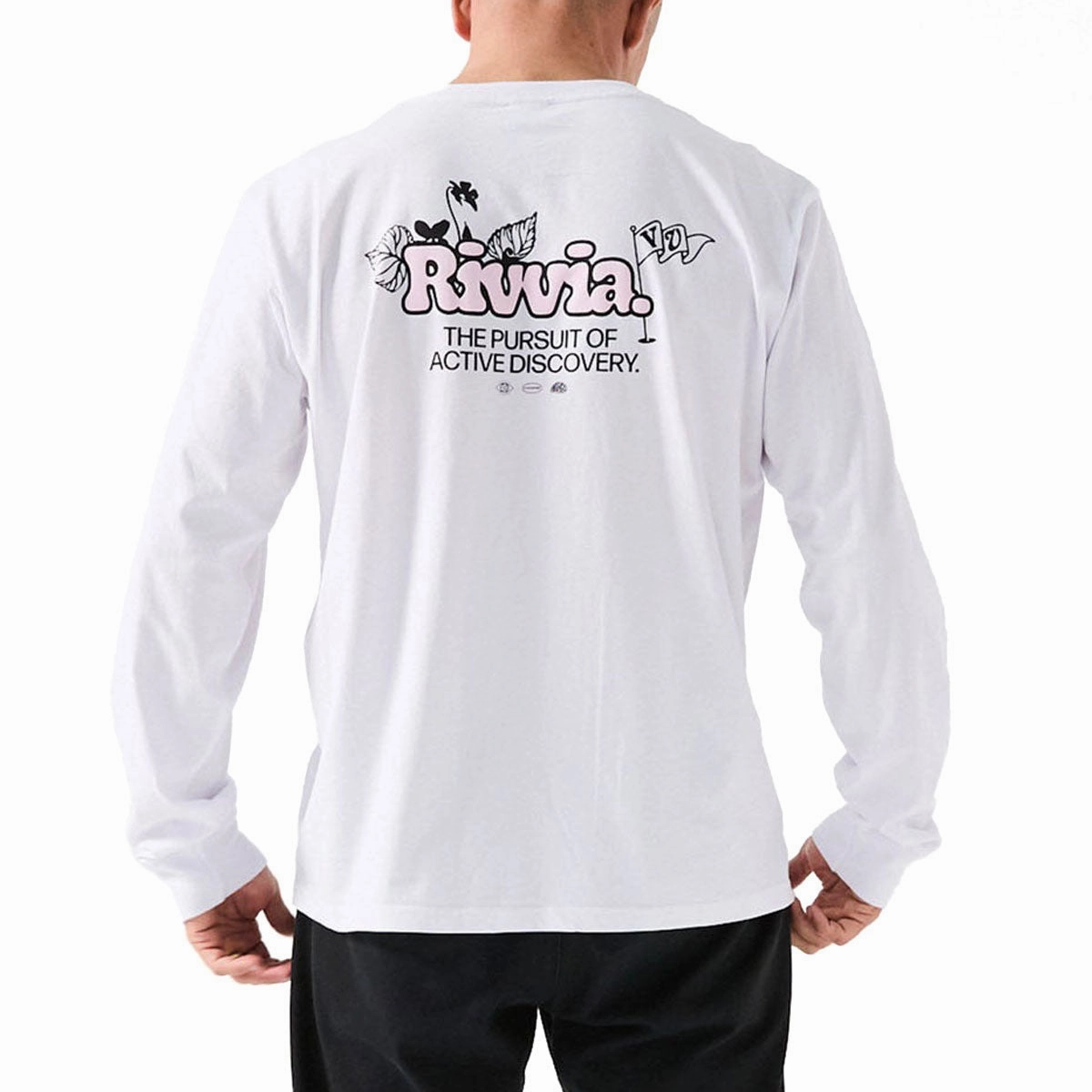 Rivvia Floral Pursuit Long Sleeve T-Shirt - White Sustainable Production Process Easy Care Fabric