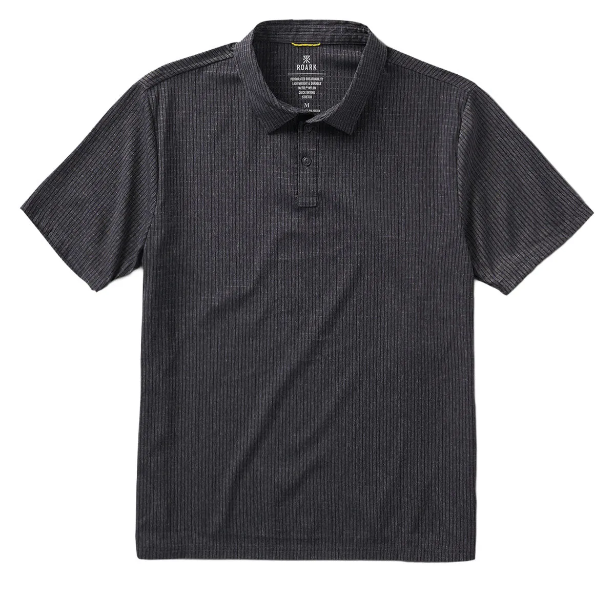 Roark Bless Up Polo Shirt - Black II Moisture Wicking Material