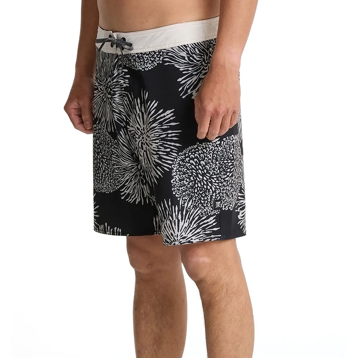 Roark Passage Boardshorts - Black Floral NonSlipGrip Active Utility