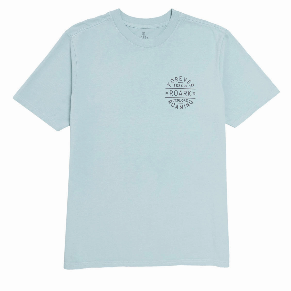 Wide Neck Opening Durable Style Roark Stamp T-Shirt - Dusty Blue