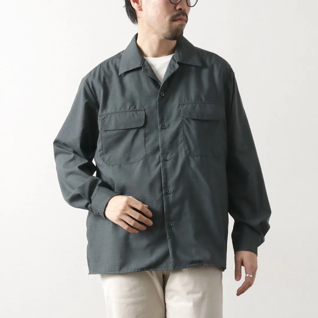 ROCOCO / Tropical Wool Open Collar Shirt Holiday Style