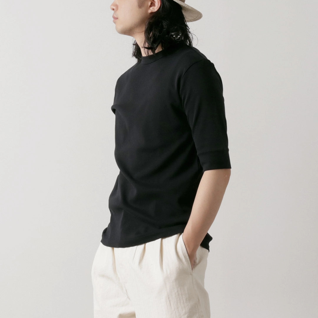 ROCOCO / Premium Fraise Half Sleeve T-Shirt Drip Dry Fabric Cross Grain Knit