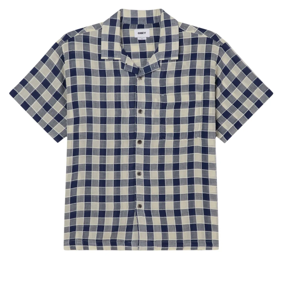 Obey Weldon Woven Shirt - Navy Multi Refined Aesthetic