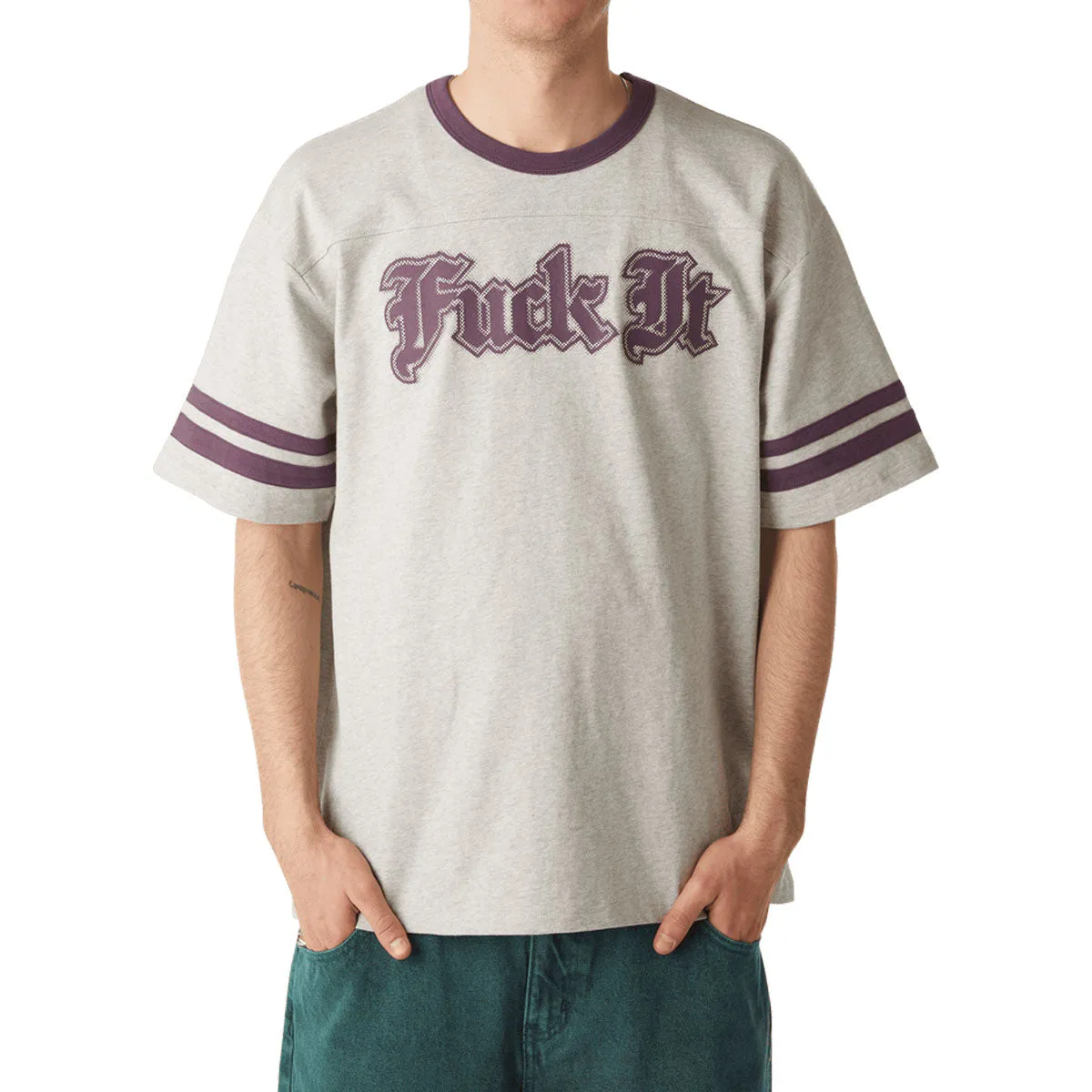 Anti Pill Technology HUF Ives Football Jersey - Heather Grey