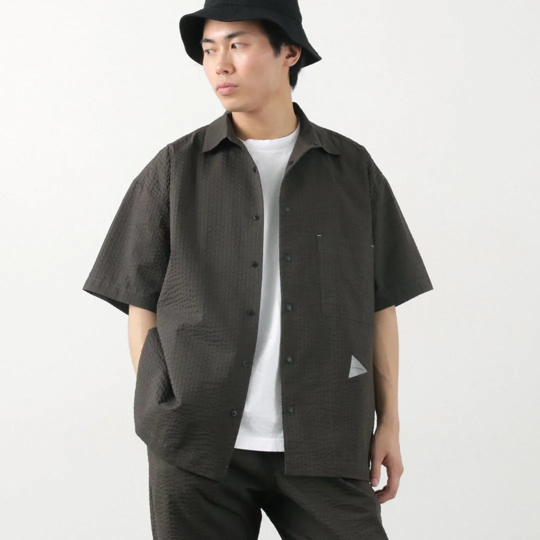 AND WANDER / Dry Soft Seersucker Short Sleeve Shirt Corporate Event