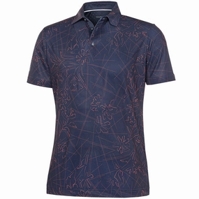 Unisex style Galvin Green Maverick V8  Polo Shirt - Navy/Orange