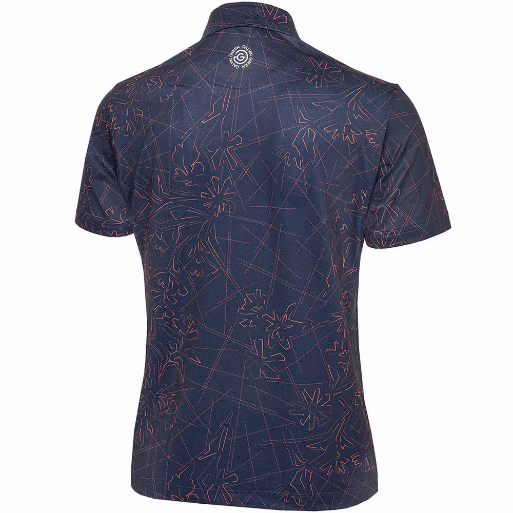 Galvin Green Maverick V8  Polo Shirt - Navy/Orange Animal print wildness Versatile Piece