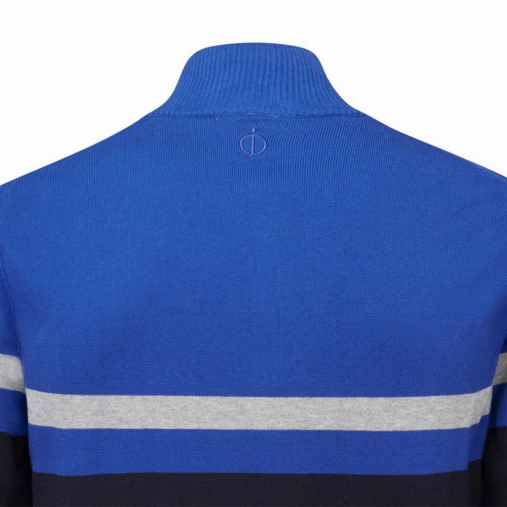 sock accents Oscar Jacobson Windsor Pin Knit 1/2 Zip Sweater - Navy/Royal Blue