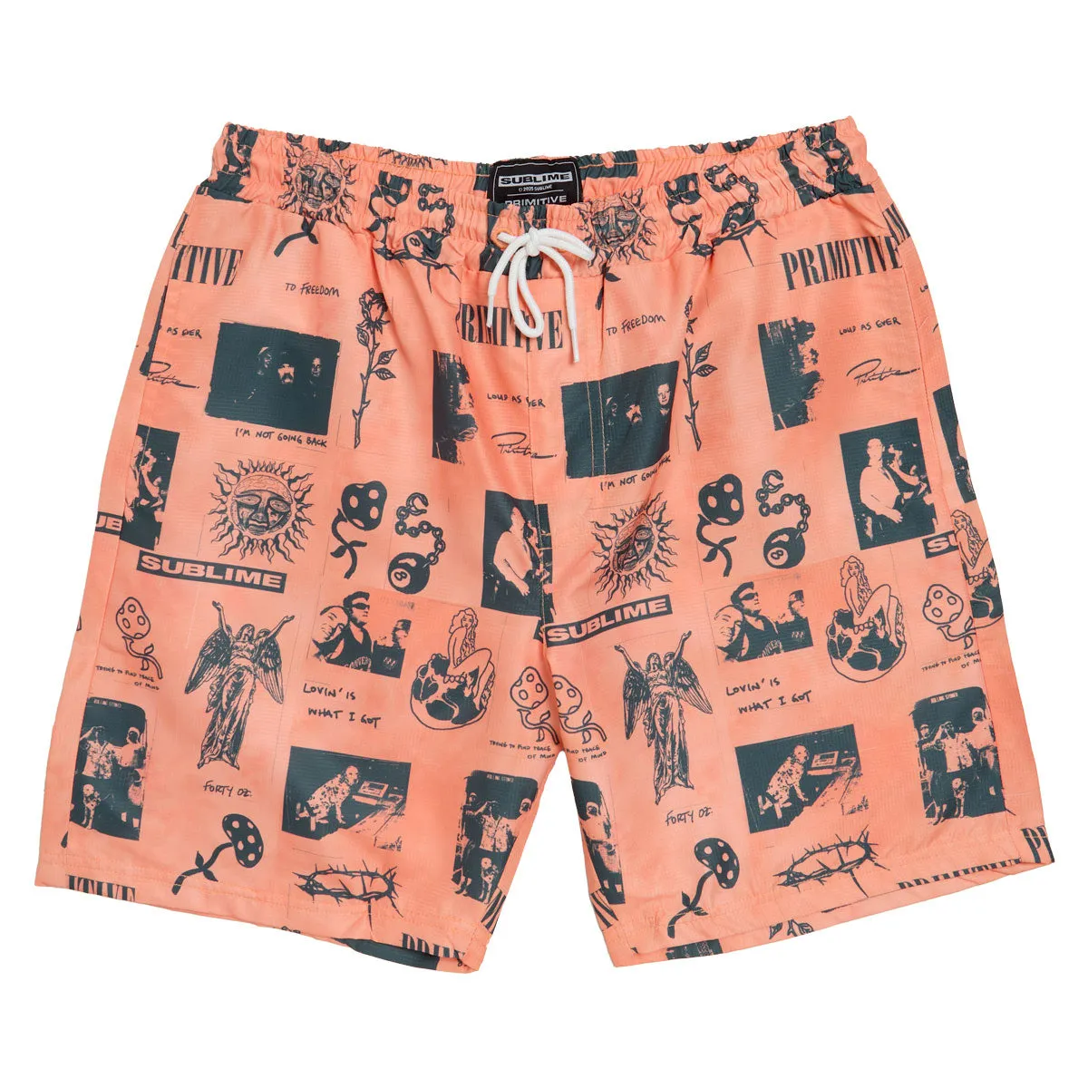 comfortable attire Beach Ready Primitive x Sublime Boardwalk Shorts - Coral