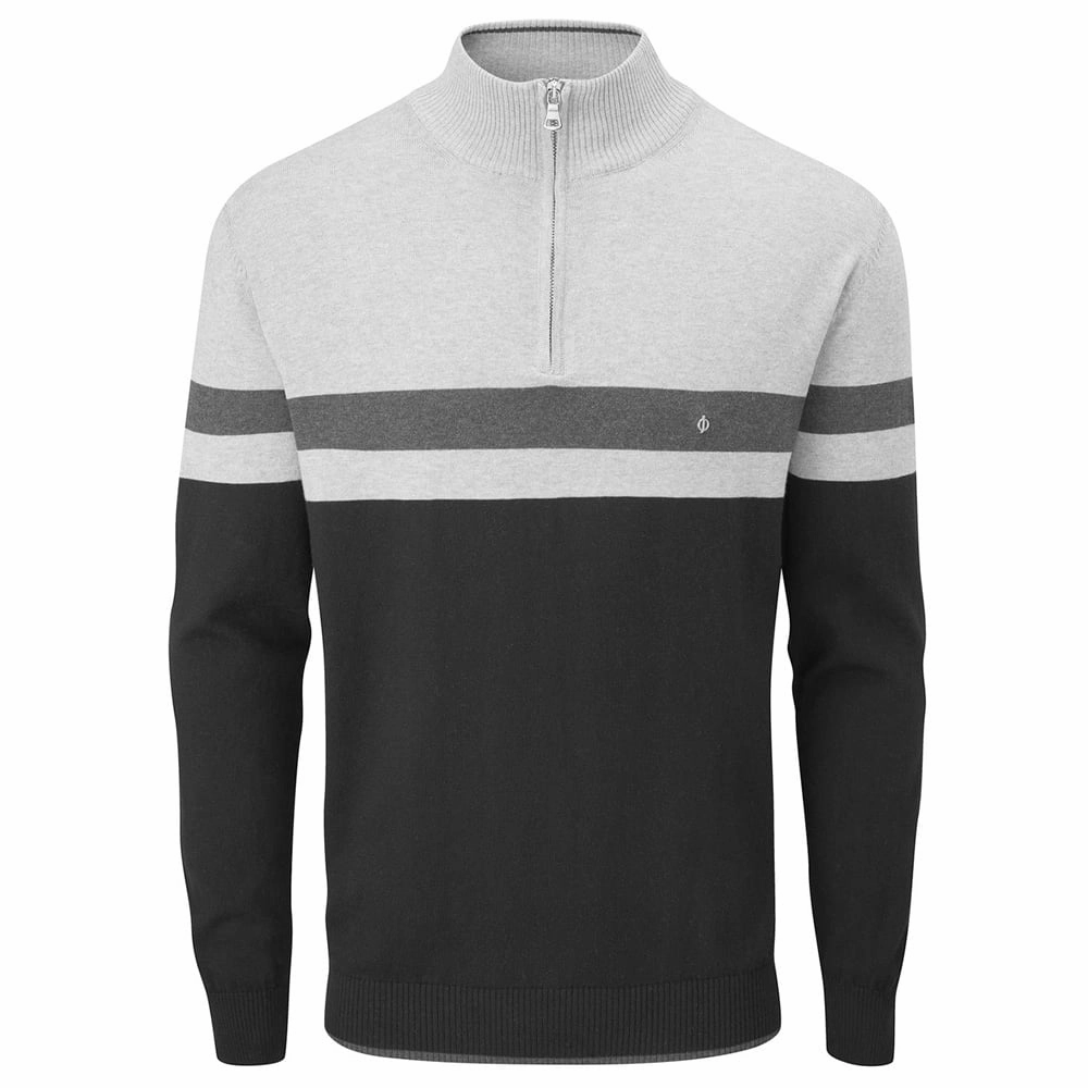 Oscar Jacobson 1/2 Zip Windsor Pin - Black color fast Breathable Material