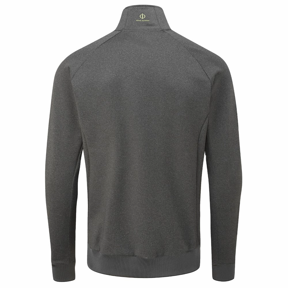 Oscar Jacobson Trent tour Zip Neck Sweater - Pewter Simple Wear Classic Comfort