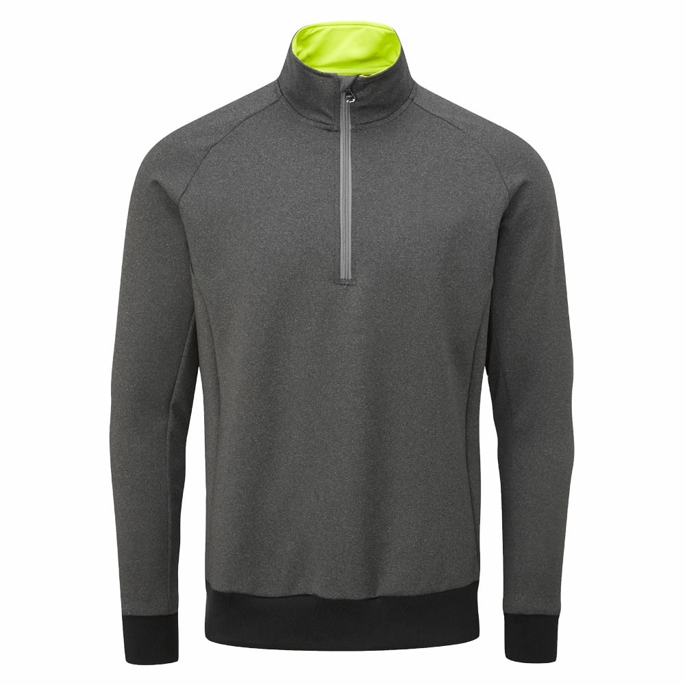 Fresh Chic Athleisure Wear Oscar Jacobson Trent tour Zip Neck Sweater - Pewter
