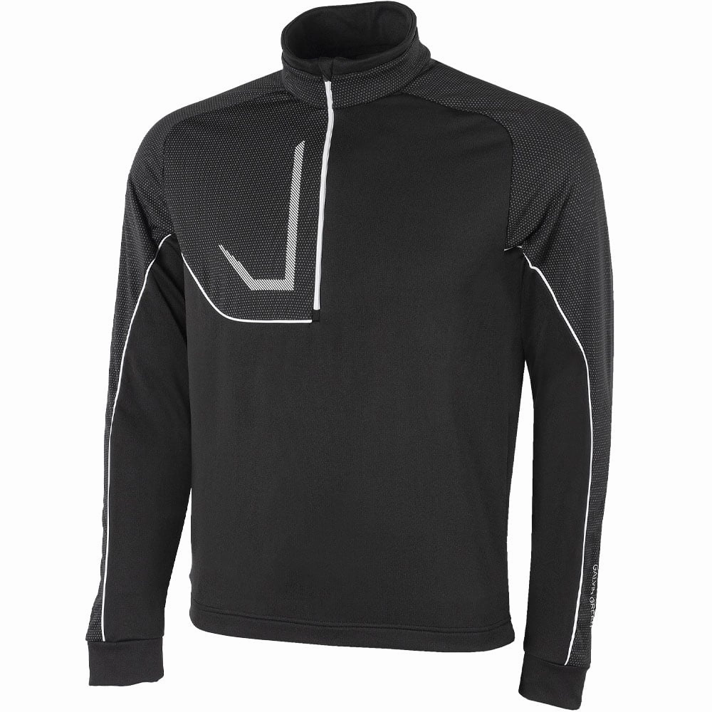 Comfy Street Galvin Green Daxton Insula 1/2 Zip Sweater - Black/Granite Grey/White
