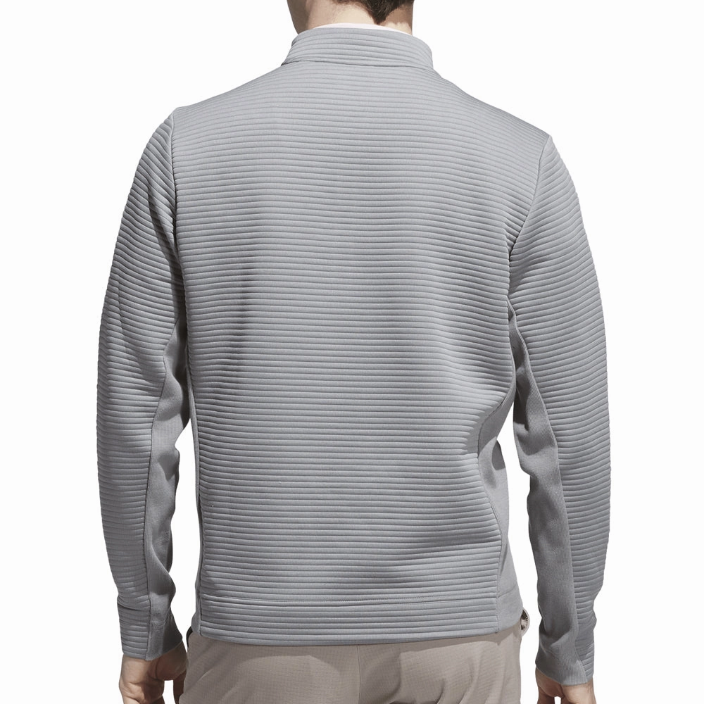 adidas Ultimate365 DWR Textured 1/4 Zip Chest Logo Sweatshirt - Grey Three product personalization ideas product hiking suitability