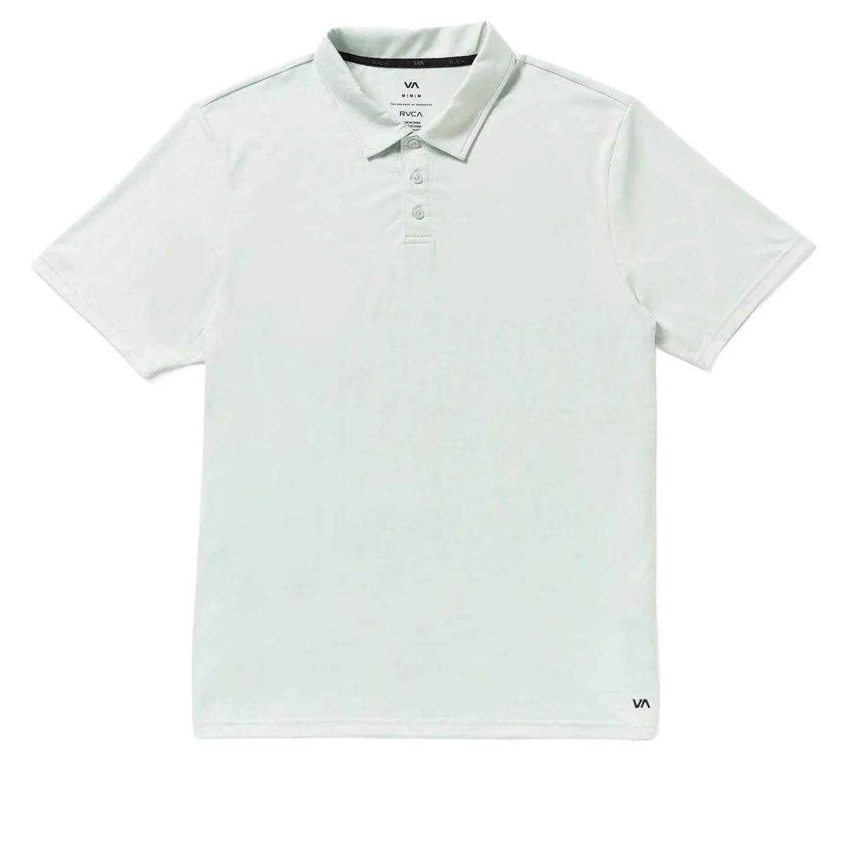 Thermoregulating Fabric Shimmer Effect RVCA Balance Polo Shirt - Green Tea