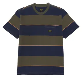 Eco Friendly Dye Striped Design RVCA Dayshift Stripe Shirt - Moody Blue