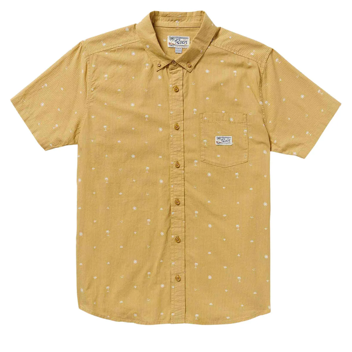 Versatile Piece RVCA Exotica Seersucker Shirt - Ochre
