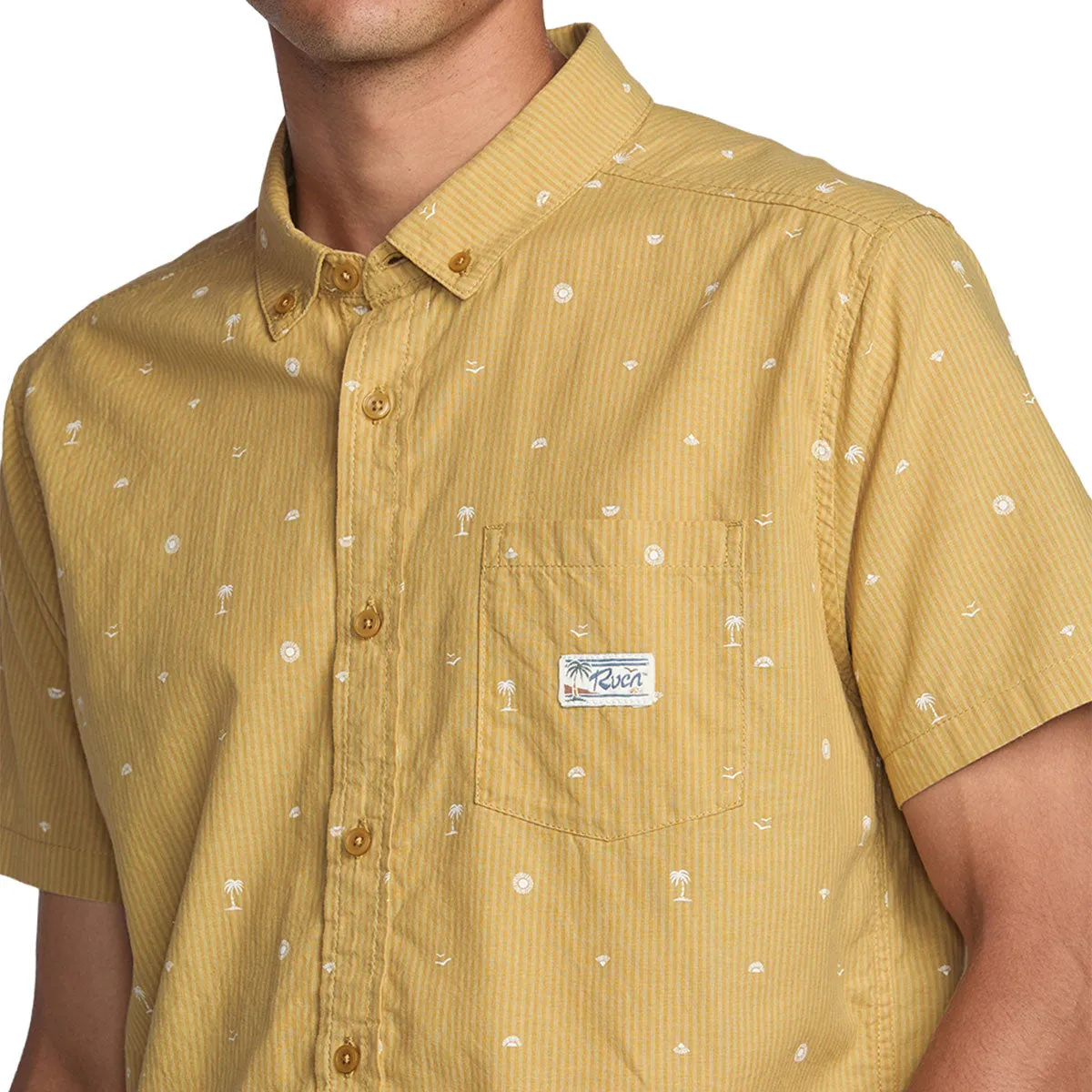 RVCA Exotica Seersucker Shirt - Ochre Edgy Design