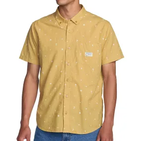 RVCA Exotica Seersucker Shirt - Ochre Effortless Comfort Anti-static